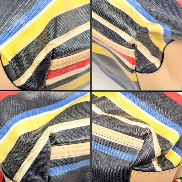 Kate Spade Stevie Westchester Multicolor Stripe Coated Canvas Large Satchel - Picture 6 of 10